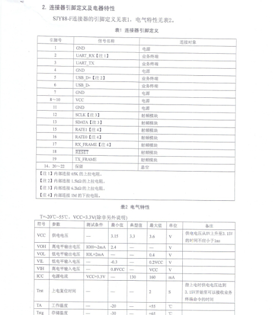 身份證讀卡器小安全模塊參數圖